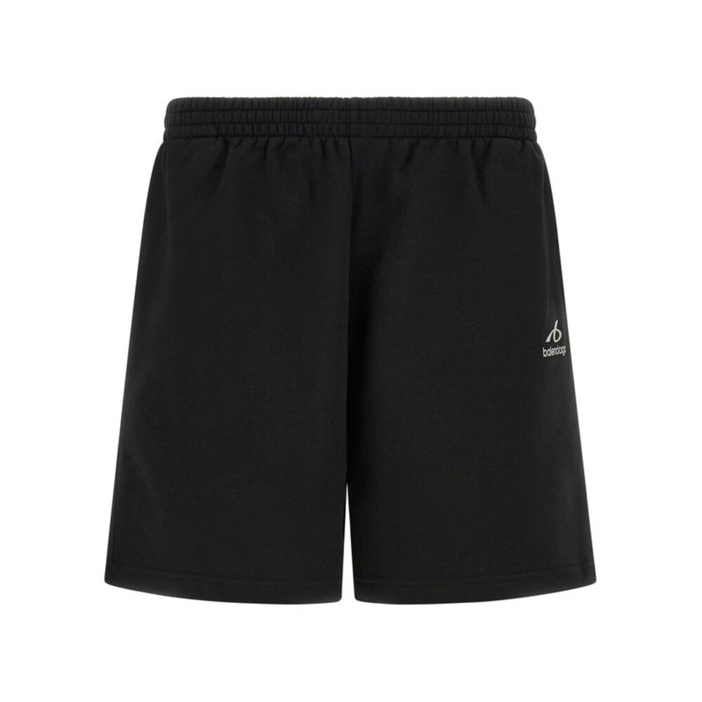 Balenciaga Black Cotton Bermuda Men's Shorts